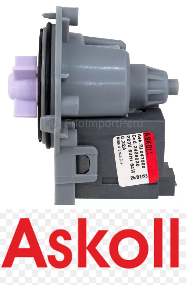 BOMBA LAVADORA MAGNÉTICA ASKOLL 34W/0.22A 20/1/60  (134 Ohm) BOLSA BRASIL