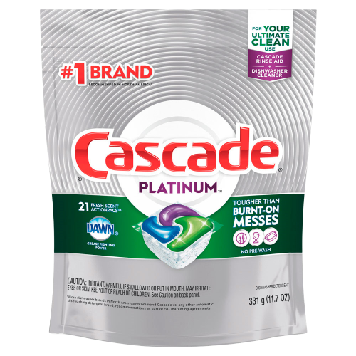 DETERGENTE PASTILLA X 21 u  BOLSA 331 g   CASCADE