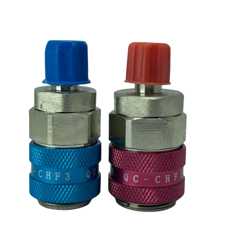 [QQC-12] ACOPLE MANOMETRO CARGA RAPIDO R134A  ROJO AZUL 